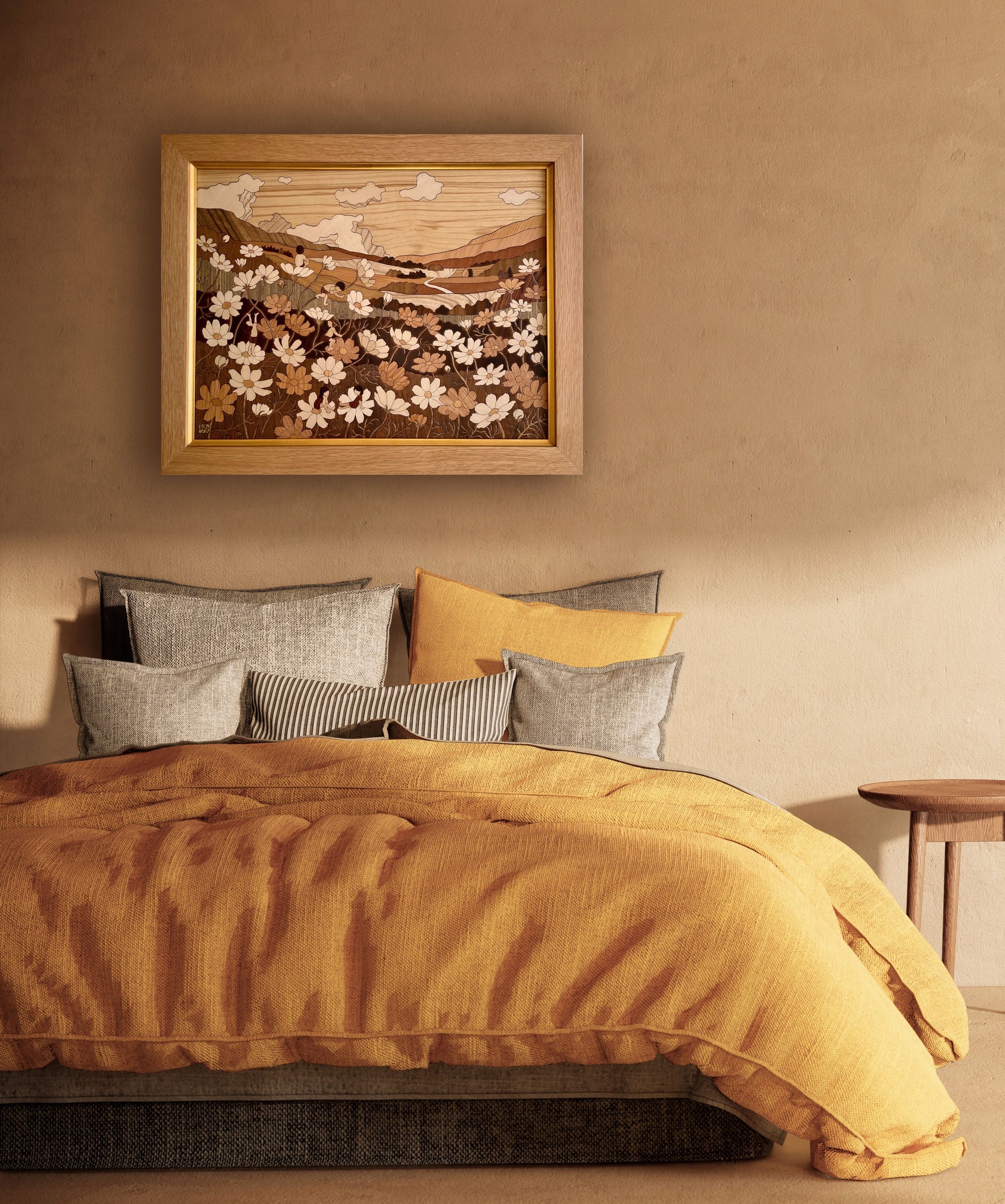 木の絵画 ウッドアート コスモスの丘 アトリエやしろ – 風景特選店の