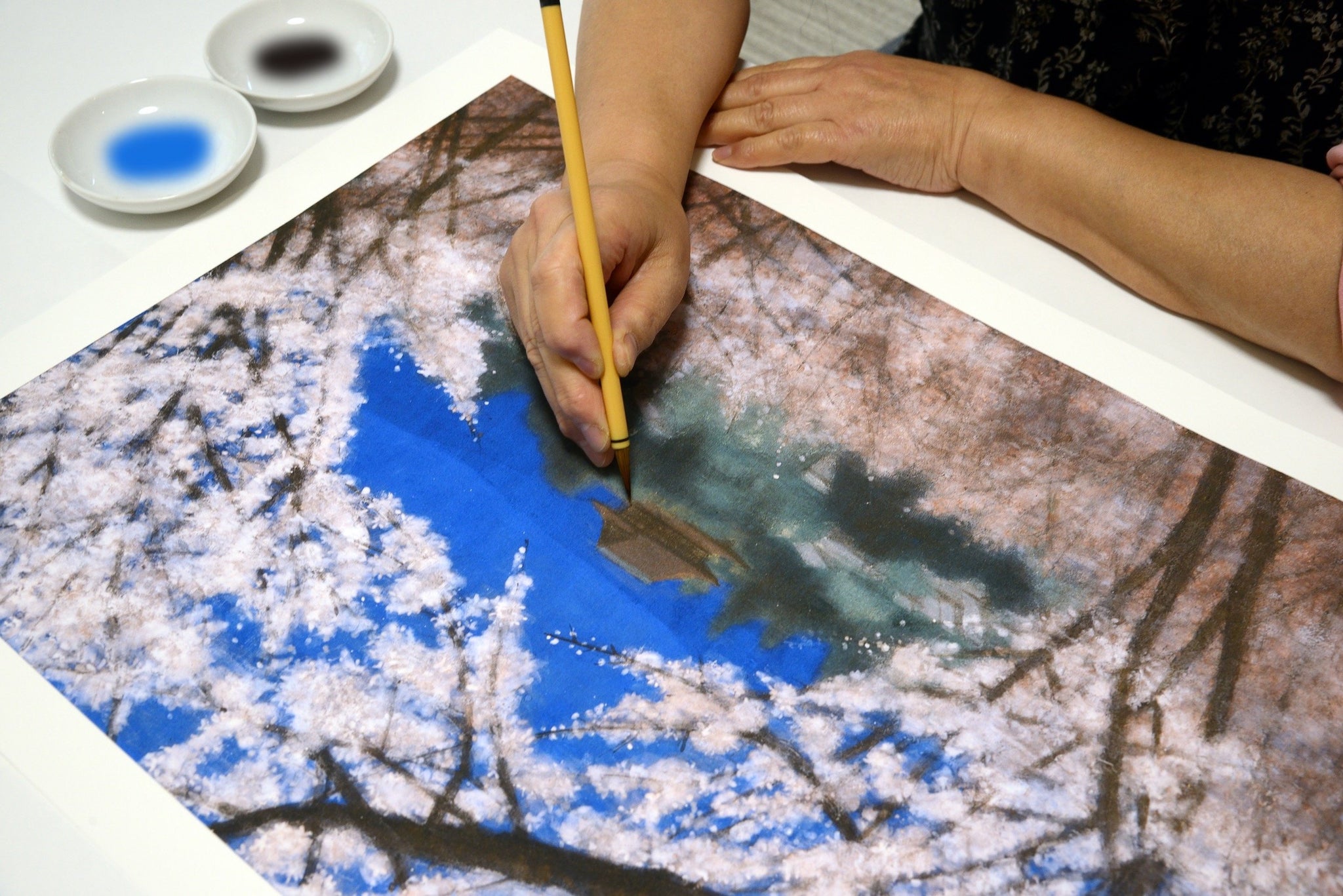 本格復刻画 日本画 吉野山桜花 平山郁夫 名画 – 風景特選店の